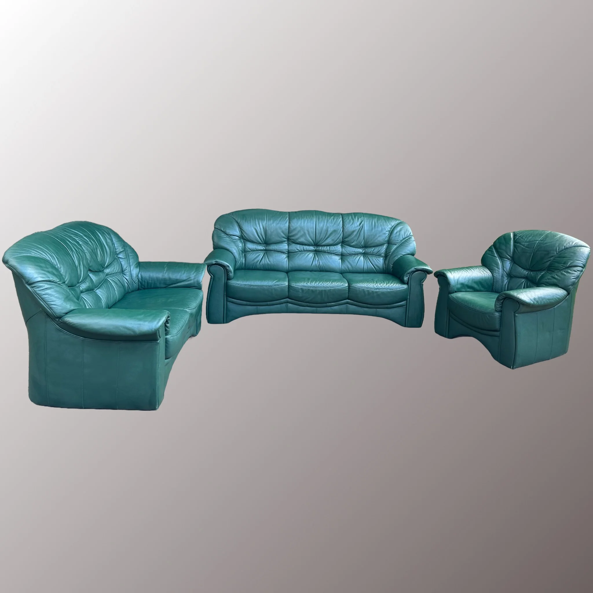 Restaurált Bőr ülőgarnitúra (zöld)