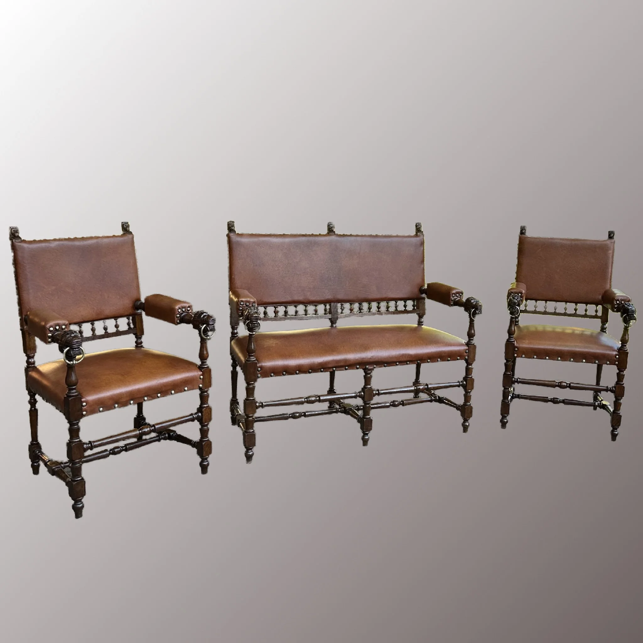 Restaurált Bőrözött ülőgarnitúra