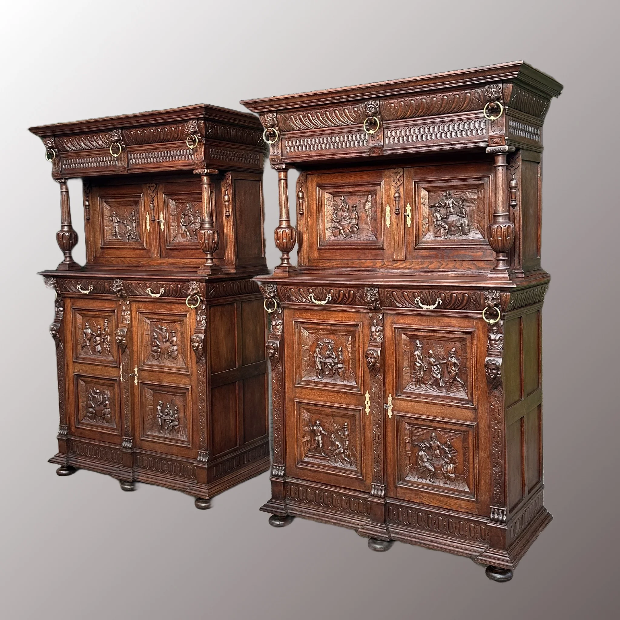 Neoreneszánsz kabinetszekrény páros - 2. nézet