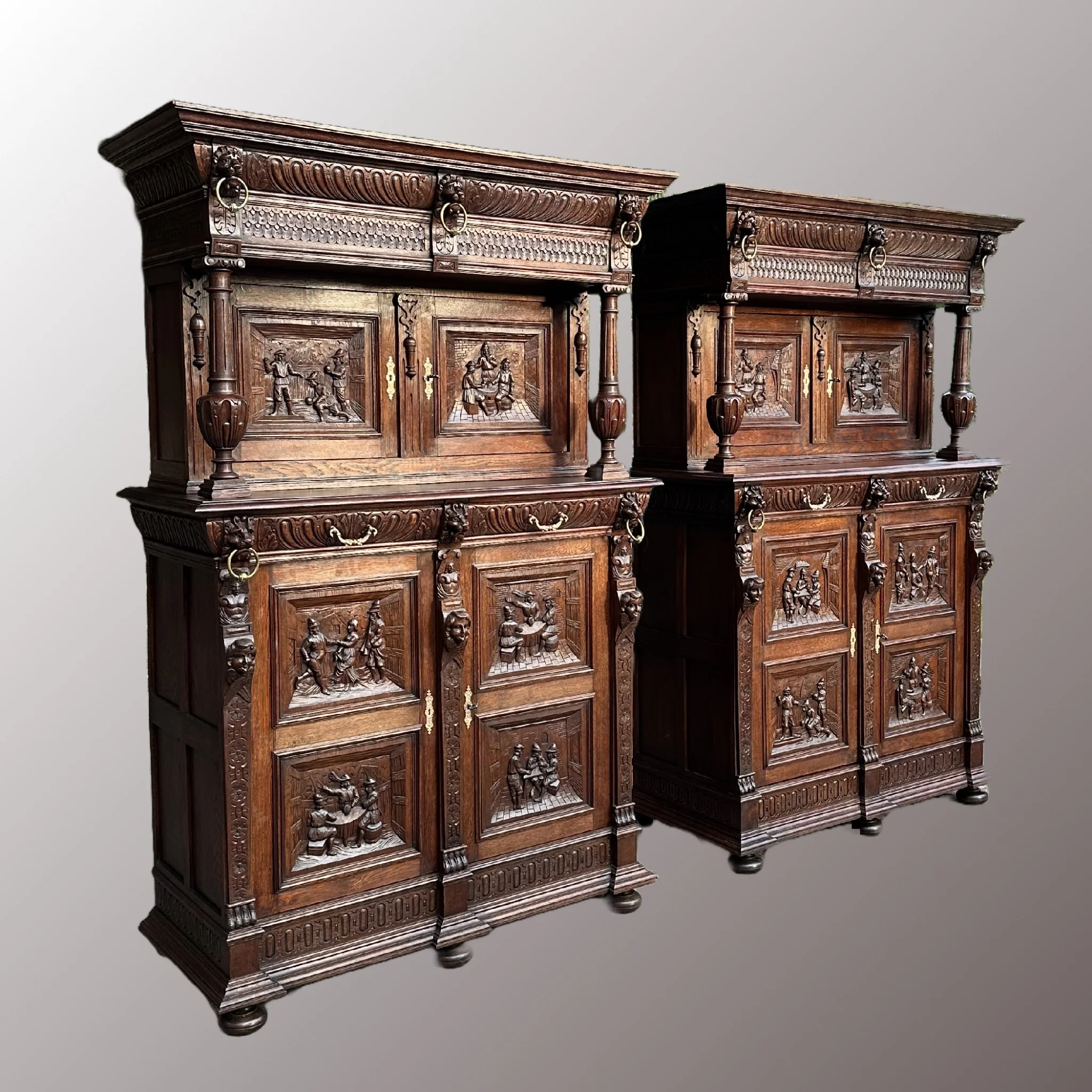 Neoreneszánsz kabinetszekrény páros - 3. nézet