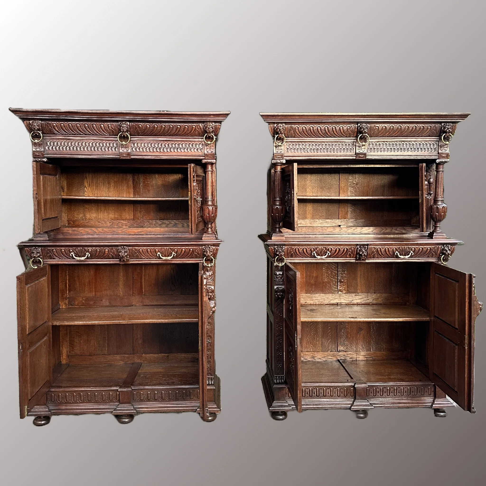 Neoreneszánsz kabinetszekrény páros - 4. nézet