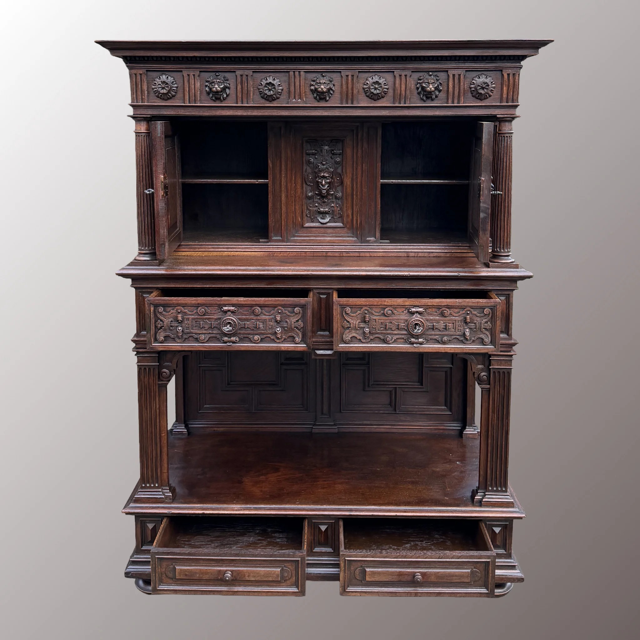 Neoreneszánsz kabinetszekrény - 3. nézet