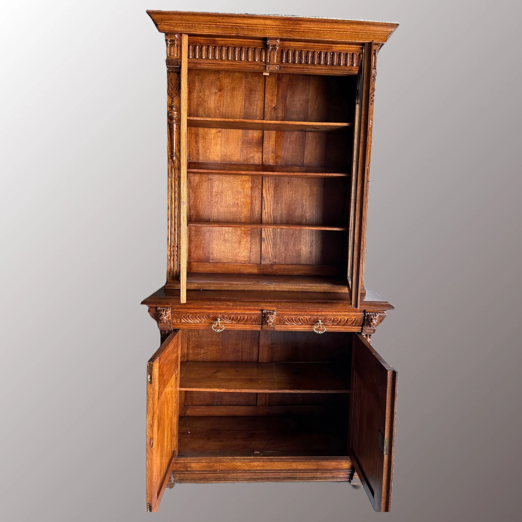 Neoreneszánsz könyves szekrény - 3. nézet